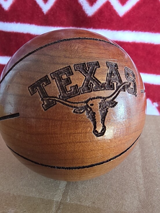 Other - Texas Longhorns 3" Wooden Basketball Art Decor Engraved
